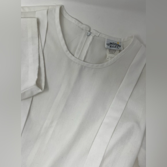 Sunshine Alley White Linen Sz 13P Vintage Women's Dress Excellent Condition GHF5 - Picture 1 of 5